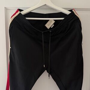 Gucci Mens Sidestriped Black Joggers